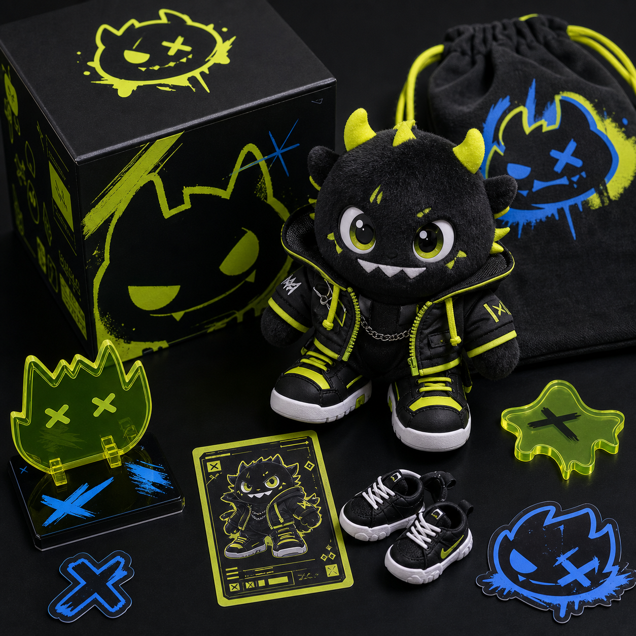 Generiertes Monster Win Detailbild mit Box und Zubehör